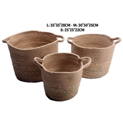 CESTA INTRECCIATA NATURALE S D.25*22CM