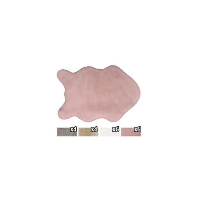 TAPPETO ECOPELLICCIA FORMA CONIGLIO 60*90CM 4 ASS.