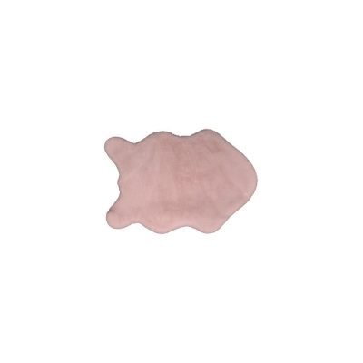 TAPPETO ECOPELLICCIA FORMA CONIGLIO ROSA ANTICO 120*150CM