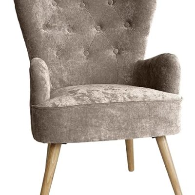 CasaStore Poltrona Soggiorno Trapuntata 67x71x90 cm Arredamento Camera da Letto, Poltrone Salotto con Piedini in Legno, Poltrona da Lettura con braccioli, Poltrone Classiche Relax Home Decor (Sku)